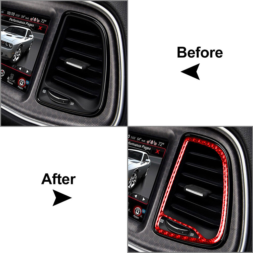 Carbon Fiber Center Air Outlet Vent Cover Trim for Dodge for Challenger 2015-2023 22