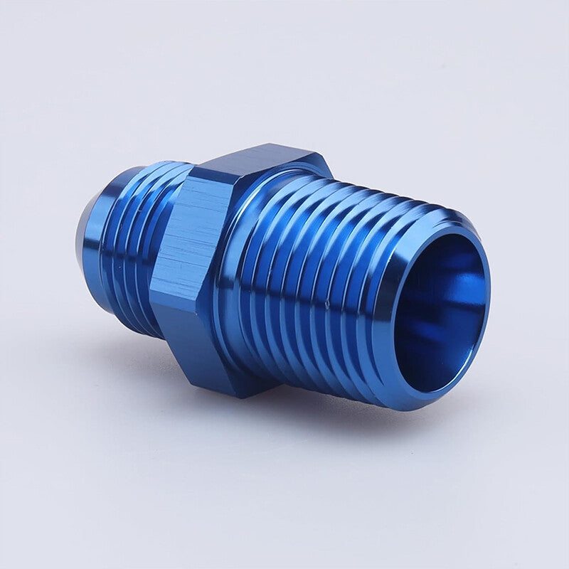 2Pcs 8AN AN8 Male Flare to 1/2 NPT Pipe Thread Fitting Adapter Aluminum Blue