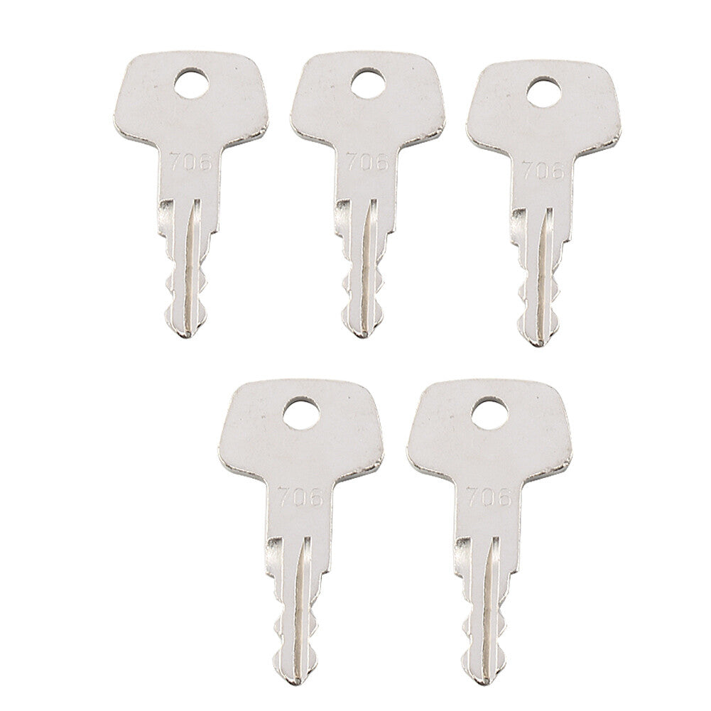 Fuel Cap Keys w/Ring 706 For Heavy Equipment Fuel Cap Model J2 5PCS