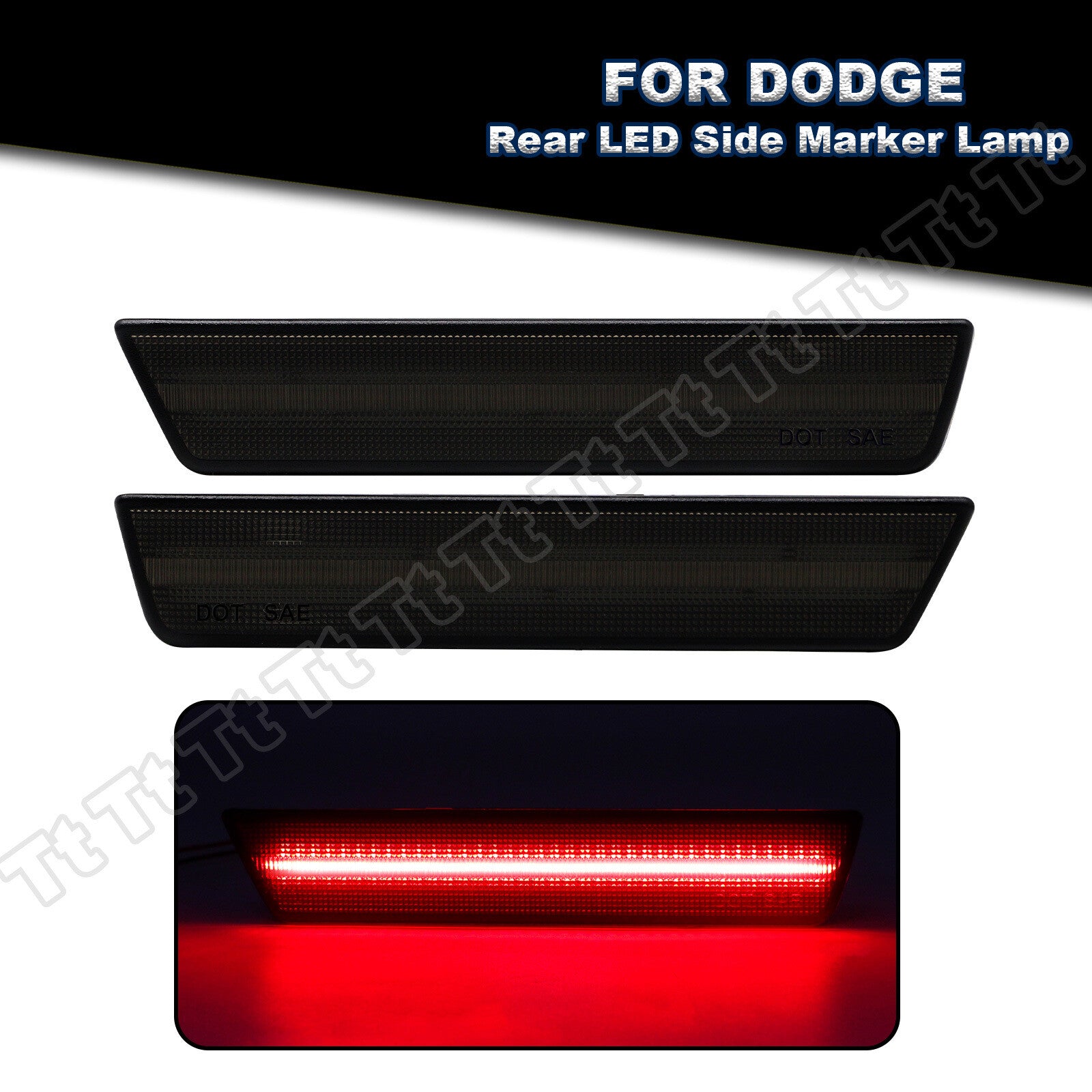 Suitable for 08-14 for Dodge for Challenger 11-14 Charger Smoked LED Rear Side Marker Light