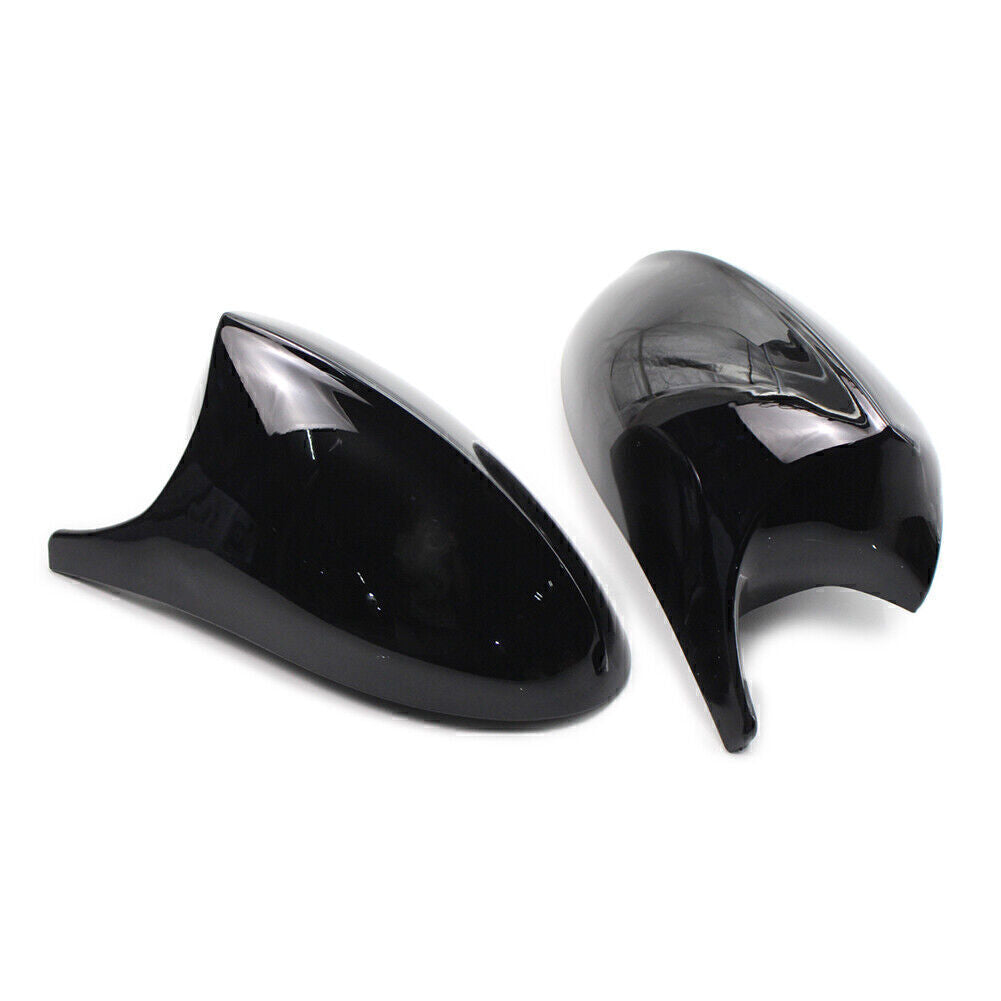 Rear View Mirror Cover Trim for BMW E90 E91 328i 328xi 335xi Glossy Black Pair