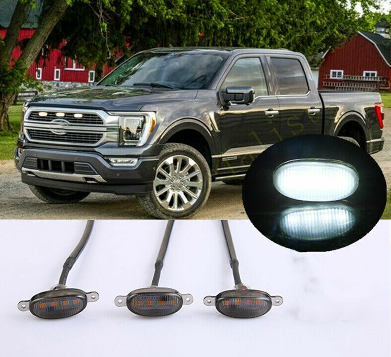 for Ford F-150 2021-2024 Smoke Style Front Grill LED Marker Light Kit