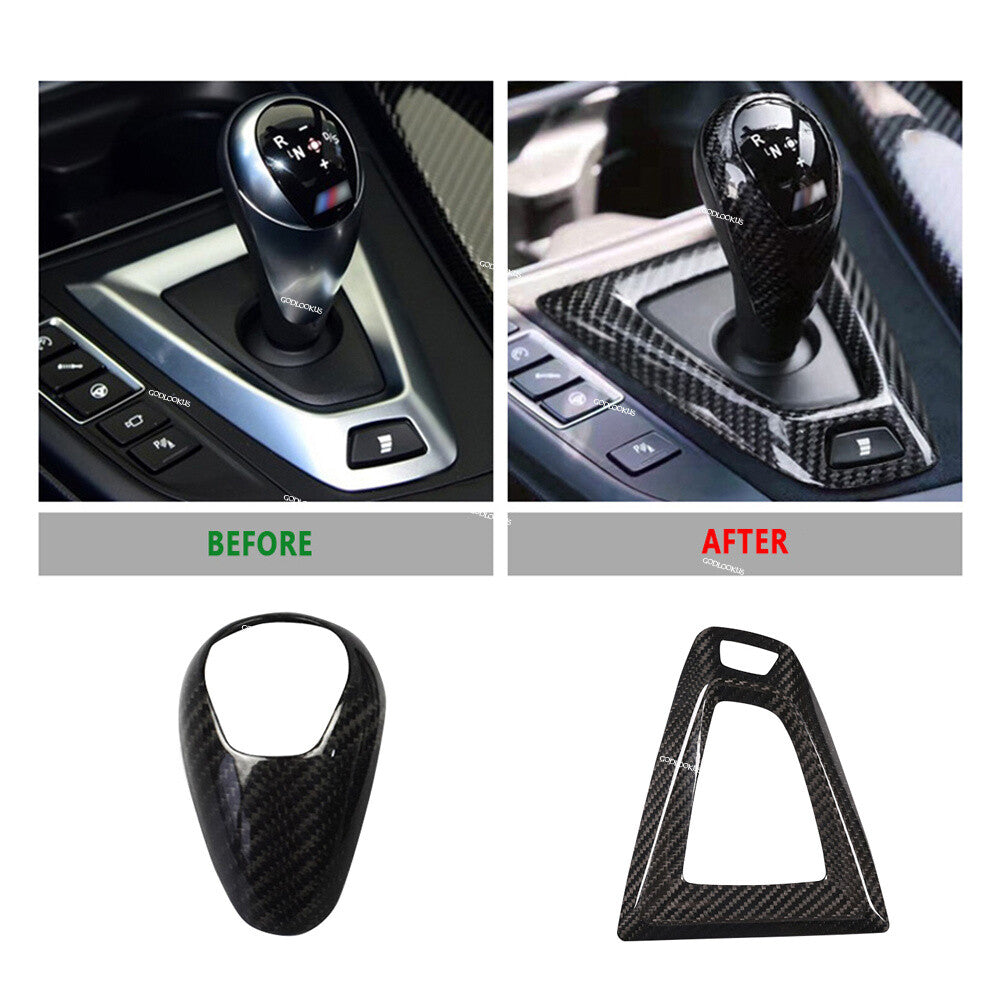 Carbon Fiber Gear Shift Knob Cover Surround Cover For M Series M2 M3 M4