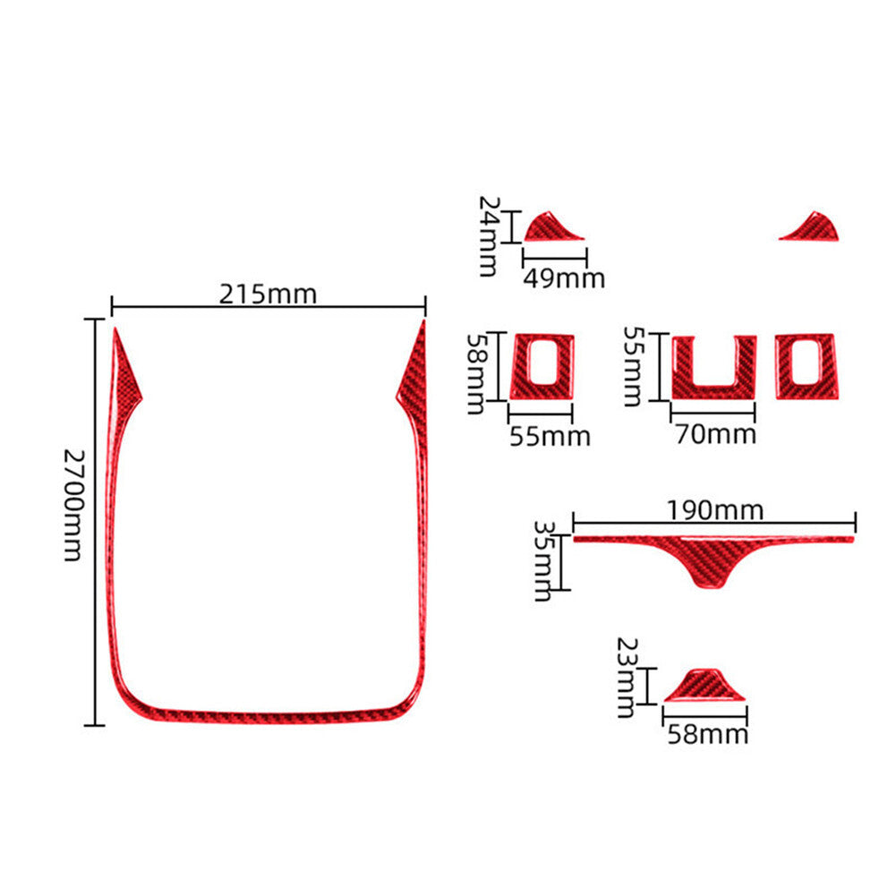 Red Carbon Fiber Central Cup Holder Cover Trim for Honda CRV CR-V 2012-14 Type B