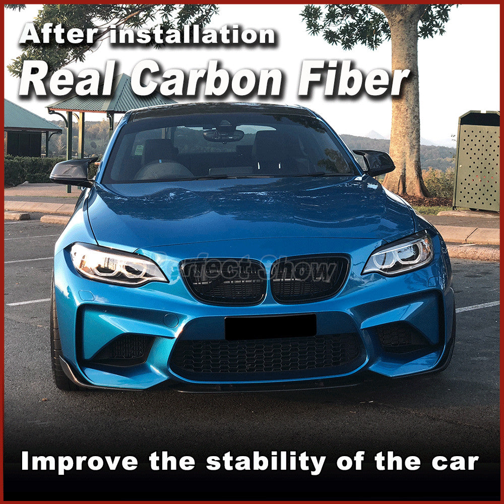 2xCarbon Fiber Headlight Eyebrow Eyelid for BMW M2 F22 F87 F23 220i M235i 14-18