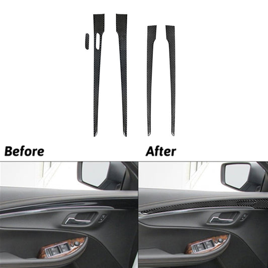 Carbon Fiber Interior Rear Front Door Cover Trim for Chevy Impala 2014-2020