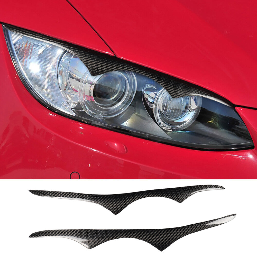 Carbon Fiber Headlight Eyelids Eyebrow Trim for BMW 07-2012 E92 COUPE E93 2-Door