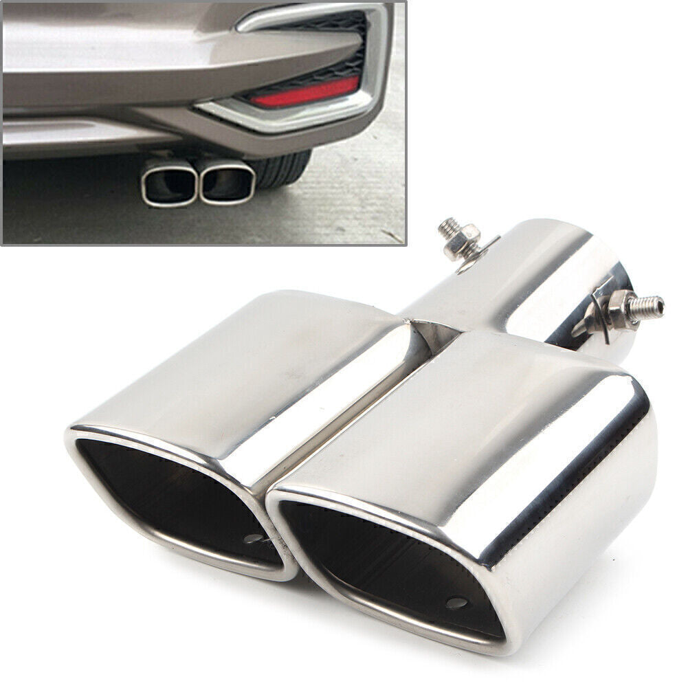 Stainless Steel Rear Exhaust Pipe Tail Muffler Tip Square Accessories Straight