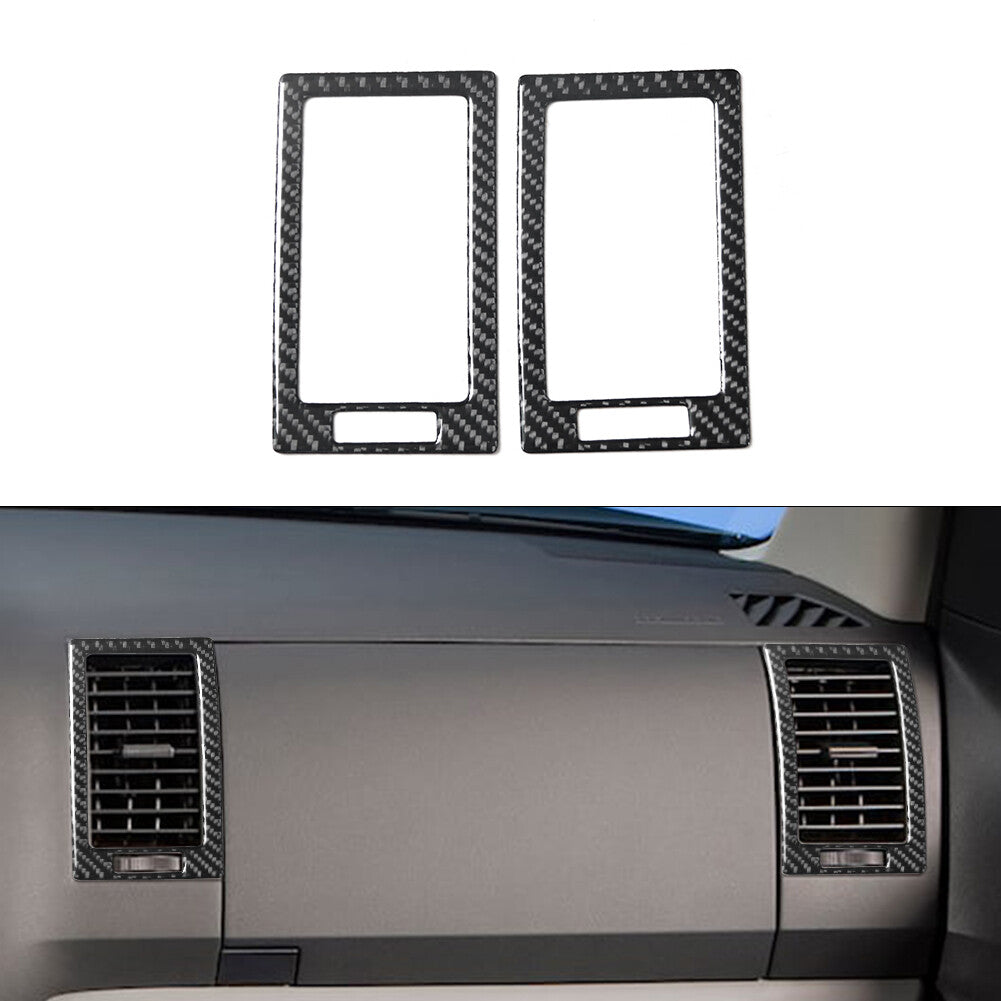 2X Carbon Fibre A/C Vents Outlet Frame Trim Cover for Toyota Tundra 2007-2013