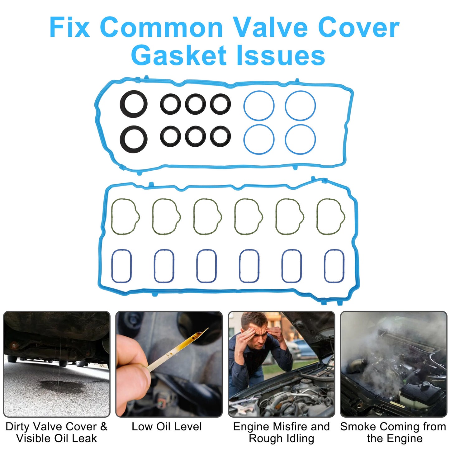 FOR 2011-16 3.6L for DODGE for CHALLENGER CHARGER ENGINE VALVE COVER GASKET KIT VS50805R