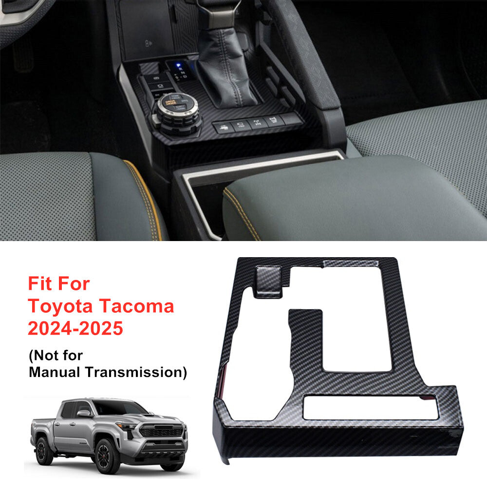 Carbon Fiber Style For 2024-2025 for Toyota Tacoma Gear Shift Panel Cover Trim Frame