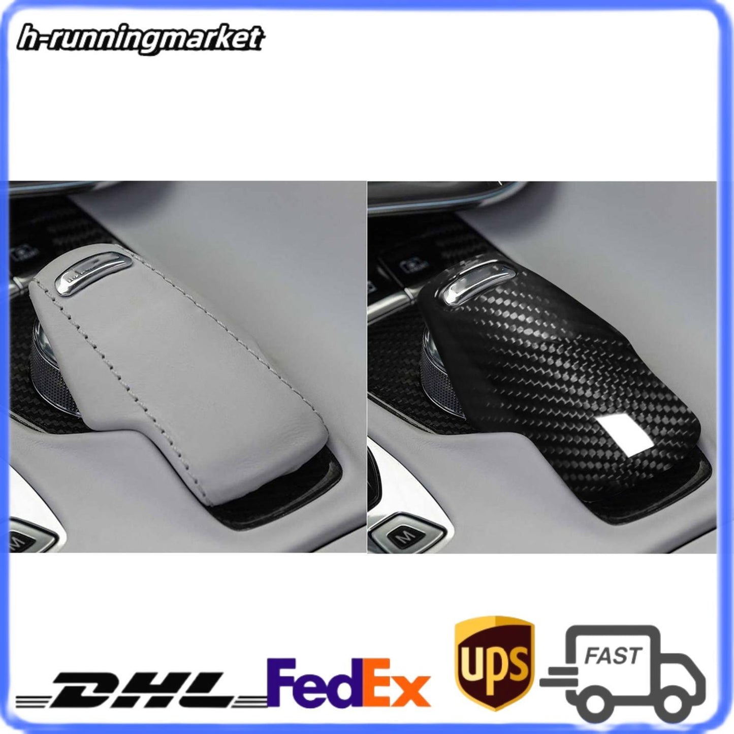 For 2020-2022 for Corvette C8 Carbon Fiber Gear Shift Knob Shifter Lever Decor Cover