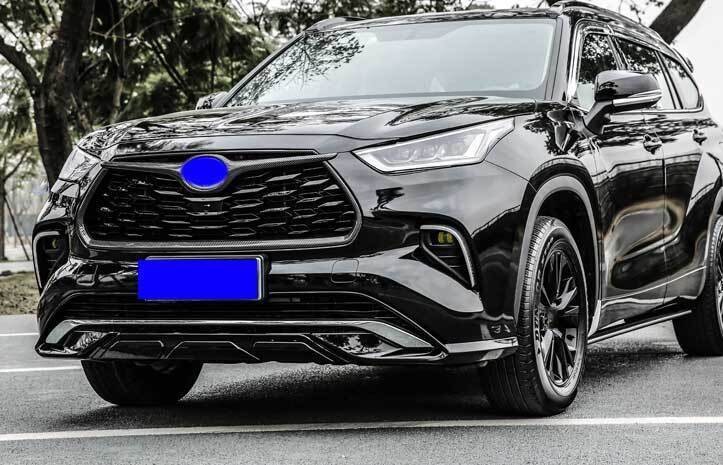 Gloos Front Bumper Lip Spoiler Splitter for Toyota Highlander Black 2020-2022