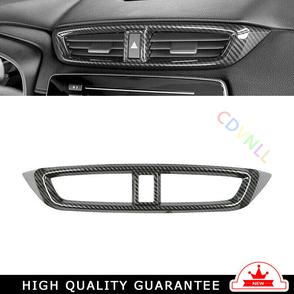 Middle Air Outlet Vent Cover Trim 1PCS for Honda CRV CR-V 2017-2022 Carbon Fiber