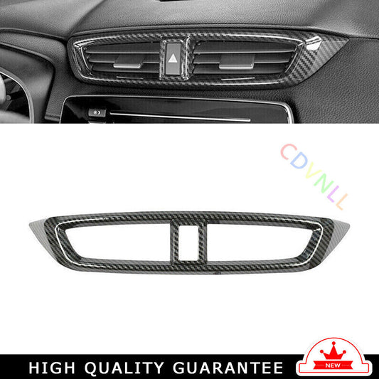 Middle Air Outlet Vent Cover Trim 1PCS for Honda CRV CR-V 2017-2022 Carbon Fiber