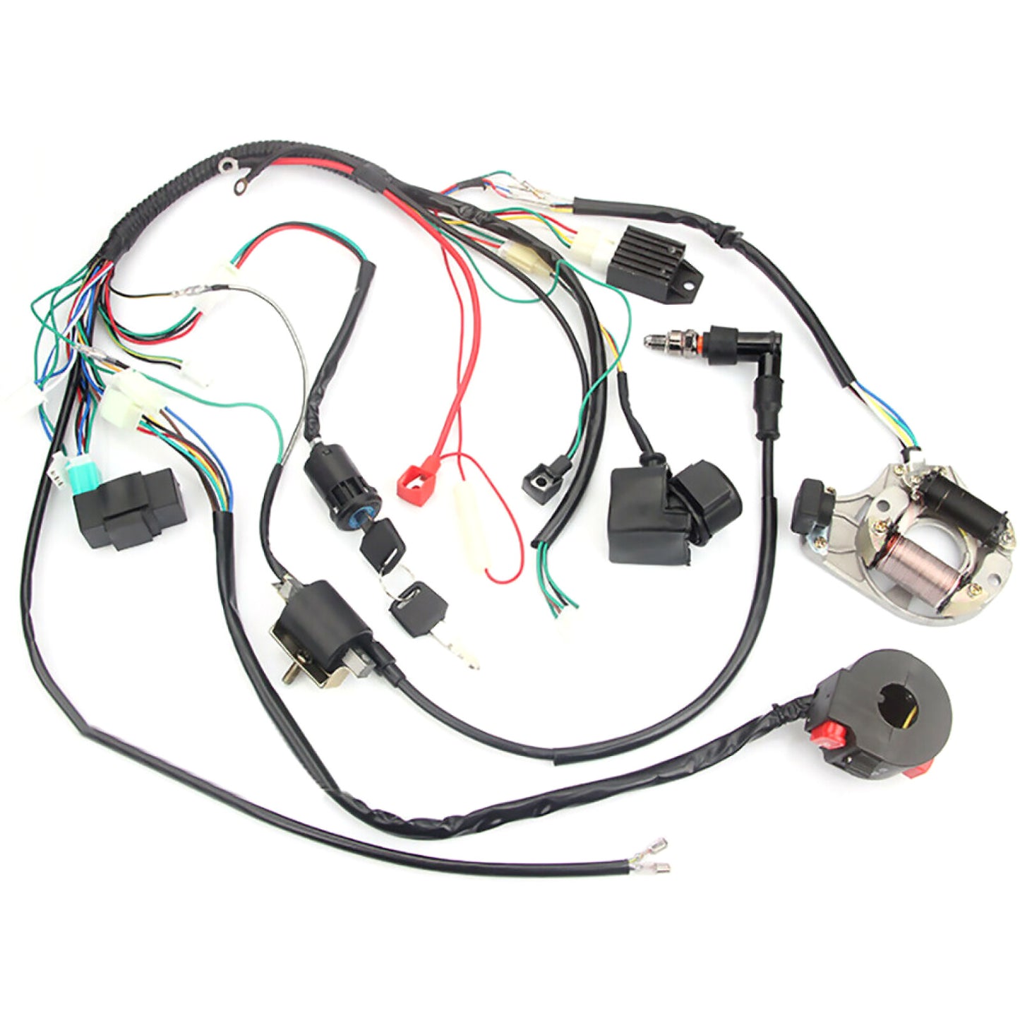New CDI Ignition Electric Start Quads Wire Harness For ATV 50/70/90/110/125CC E