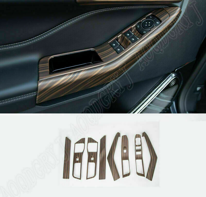 for Ford Explorer 2020-2022 Wood Grain Inner Window Lift Panel Switch Cover Trim