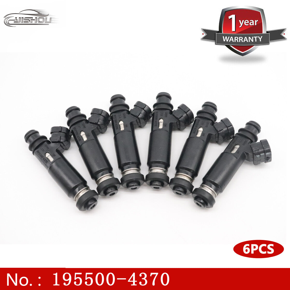 195500-4370 6 x Fuel Injectors for Mitsubishi Montero 3.8L 2003 - 2006 1955004370