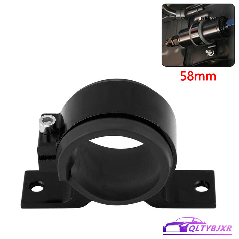 58mm Aluminum Inline Fuel Pump or Filter Mounting Bracket Mount Clamp Black