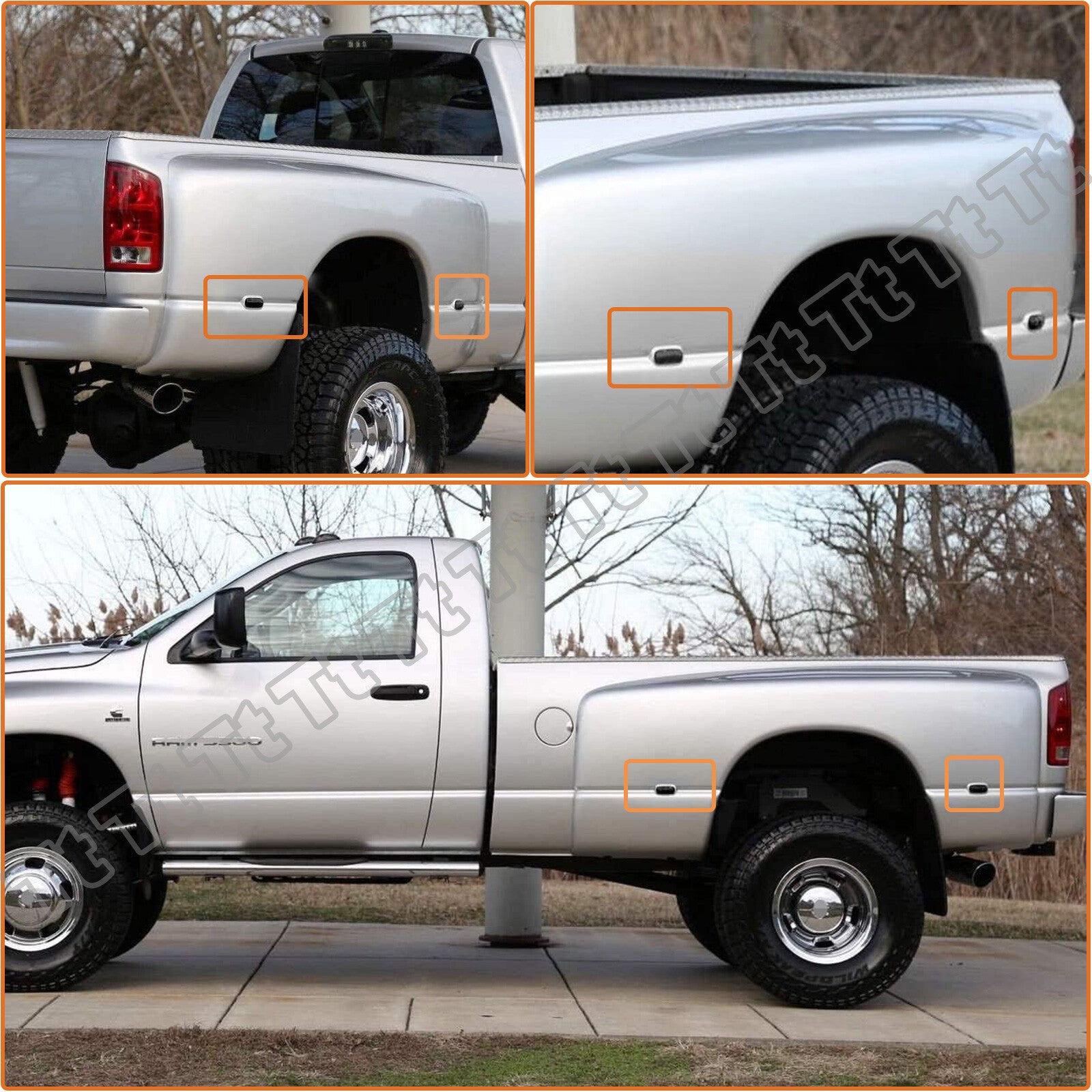 Suitable for 03-09 for Dodge for Ram 2500 3500 Double Bed Amber/Red LED Mudguard Side Marker Lights