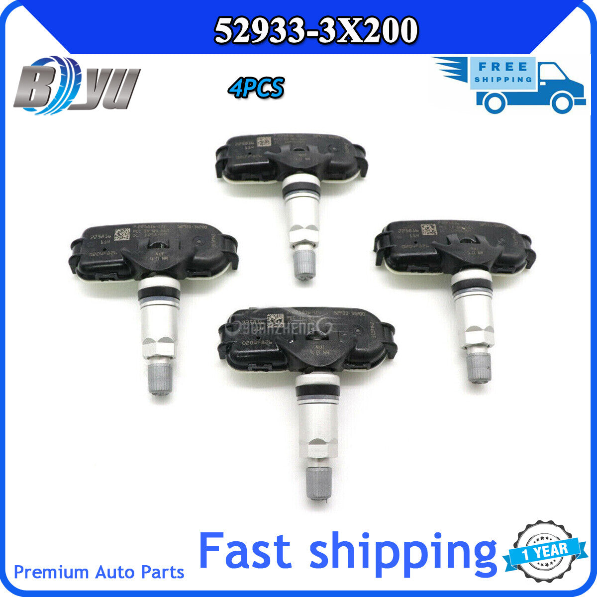 52933-3X200 Tire Pressure Monitoring Sensor Kit (4) TPMS Suitable for Hyundai for Elantra