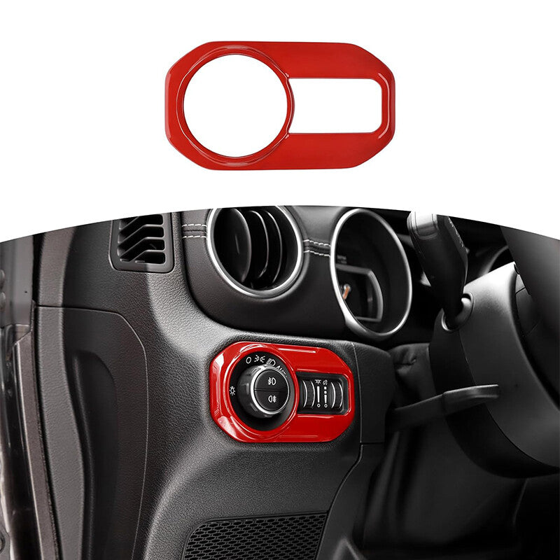 Headlight Switch Button Trim Interior Cover Red for Jeep for Wrangler JL JLU 18-24