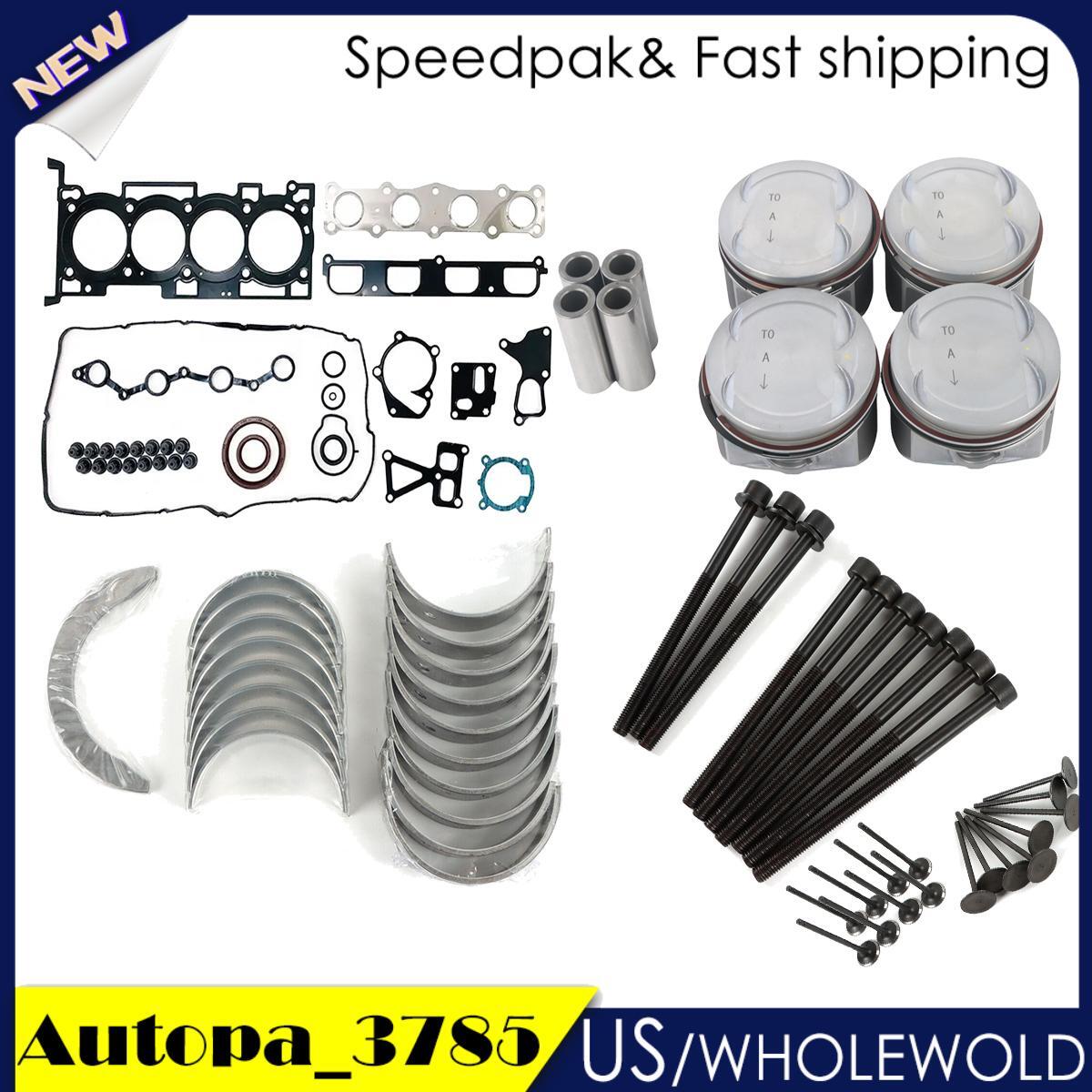 G4KF Engine Rebuild Gasket Kit Head Bolts Pistons Rings 23410-2C400 for Hyundai