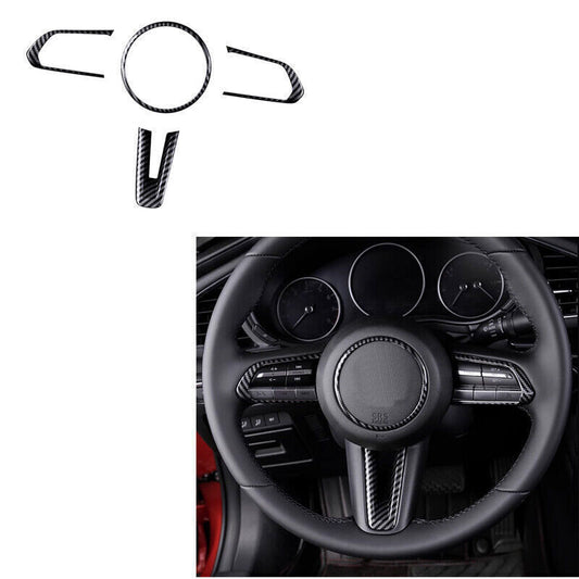 4P ABS Carbon Fiber Pattern Steering wheel Cover trim for Mazda CX-50 2023-24