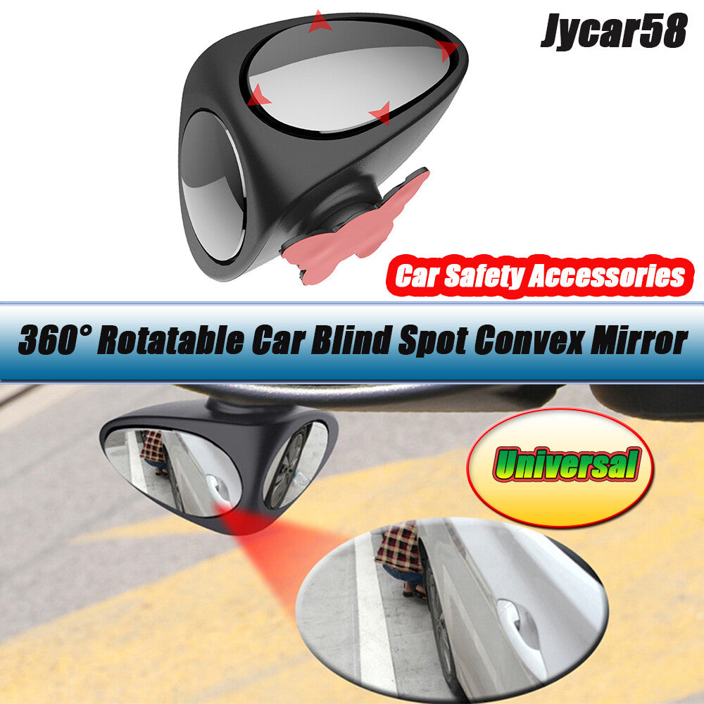 Car Blind Spot Convex Mirror 360¡ã Adjustable Rear View Parking Mirror HD 2-Side