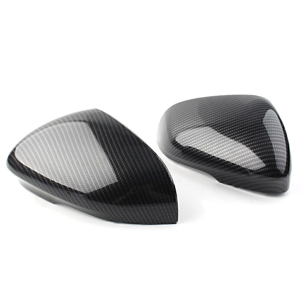 1Pair Carbon Fiber Rear Side View Mirror Cover Cap for Jaguar XF XFR XFR-S XJ