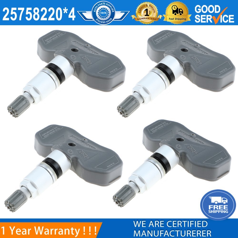 4-pack of Tire Pressure Sensors TPMS 25758220 for Cadillac STS, XLR, and for Chevrolet for Corvette