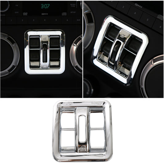 for Jeep for Wrangler JK Sports Sahara 11-17 Window Switch Button Cover Chrome Trim