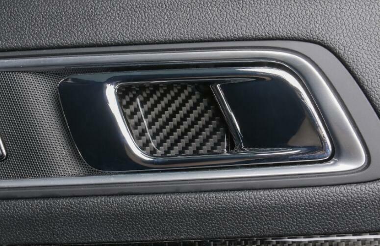 for Ford Explorer 2011-2019 Carbon Fiber Vinyl Inner Door Bowl Cover Trim 4PCS