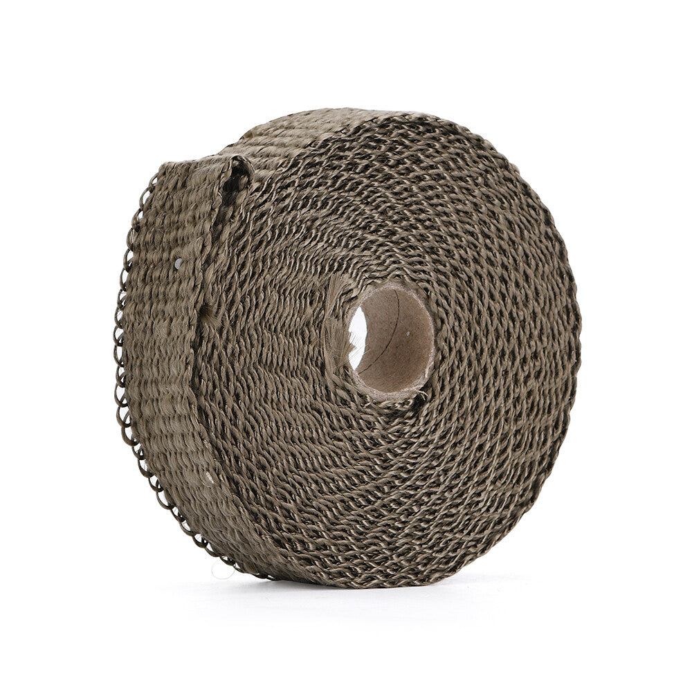 Fiberglass Titanium Roll 1x16FT Exhaust Header Pipe Heat Wrap Tape W/ 4 Ties