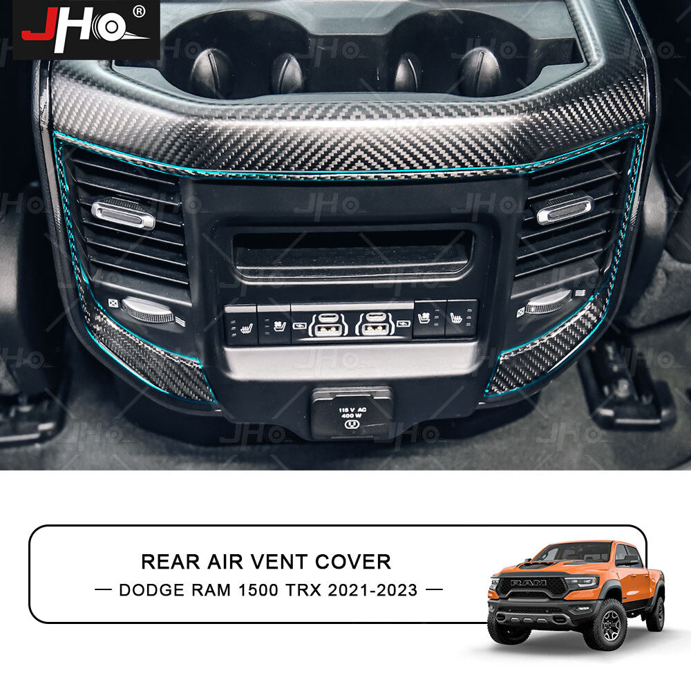 Carbon Fiber Rear AC Air Vent Outlet Cover Trim Frame for Dodge for RAM 1500 TRX