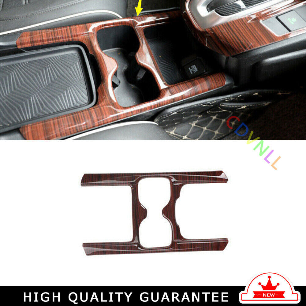 Middle Console Drinking Glass Trim for Honda CRV CR-V 2017-2022 Red Wood Grain