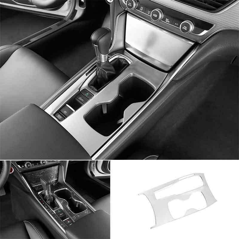 For 2018 2019-2020 for Honda Accord Silver Steel Console Gear Shift Cover Trim 1PCS
