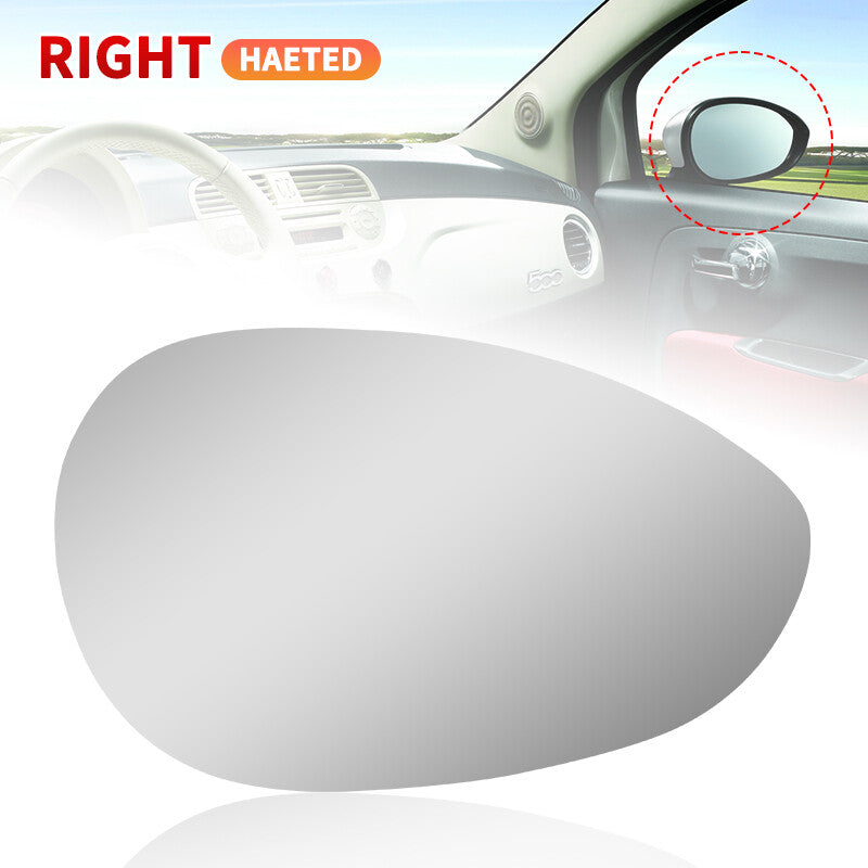Wide Angle Wing Mirror Glass Heated Right Side for 2007-2024 for FIAT 500 500c