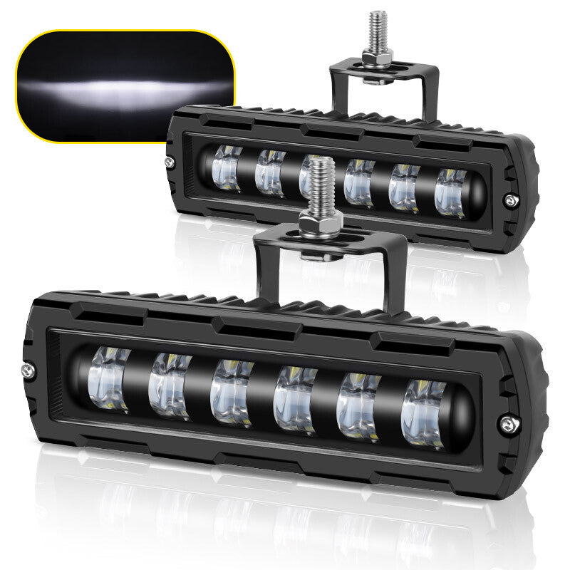 2X 6inch LED Work Light Bar Spot Pods Fog Lamp Off Road 7D Driving Truck 4WD SUV