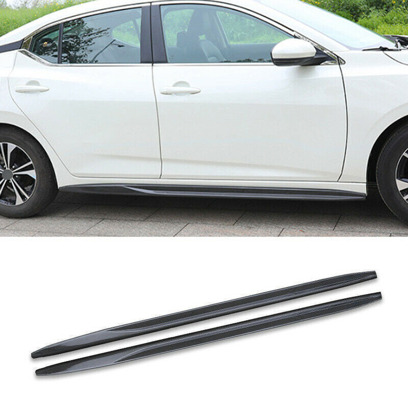 2Pc Carbon ABS Side Skirt Bodykit Spoiler Lip for Nissan Sentra Sylphy 2020-2023
