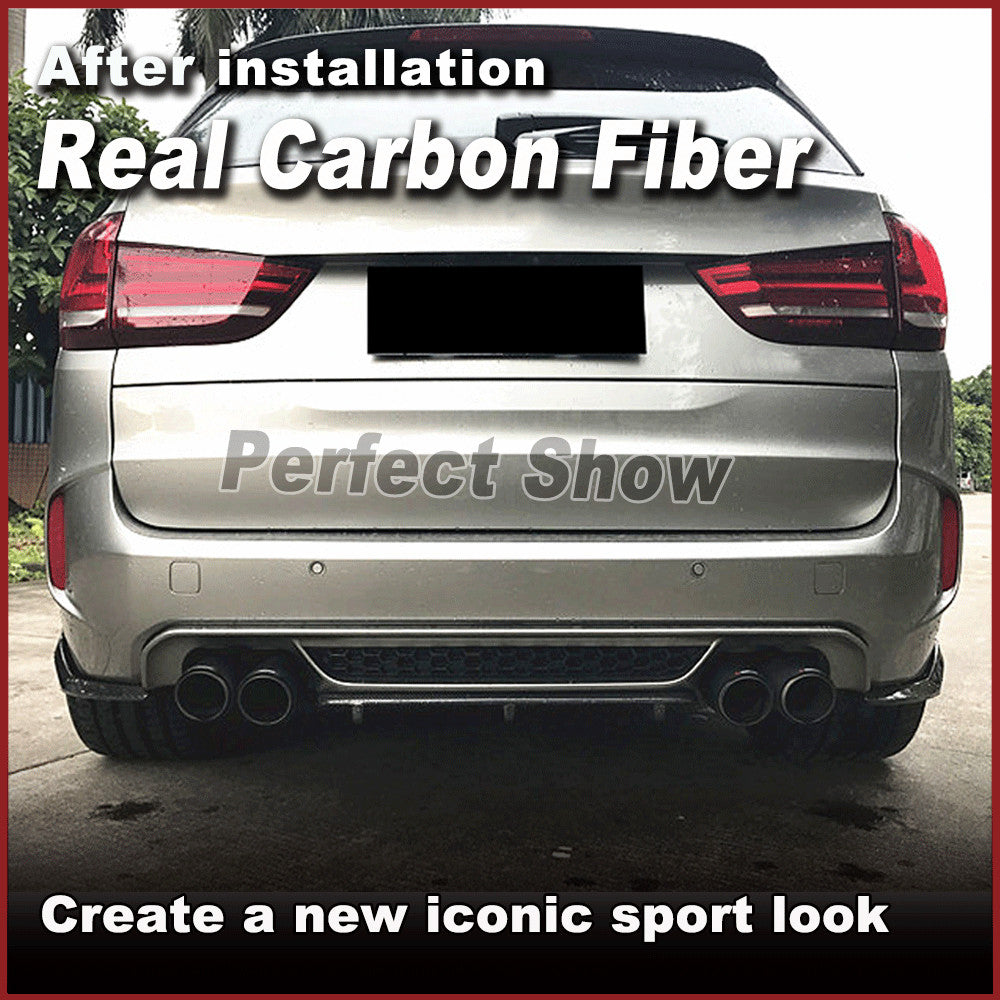 for BMW F86 X6M F85 X5M 2014-18 REAL Carbon Rear Bumper Diffuser Splitter Flaps