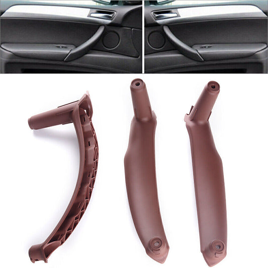 Car Interior Inner Door Panel Handle Pull Trim Cover LR for BMW E70 X5 Wine Red