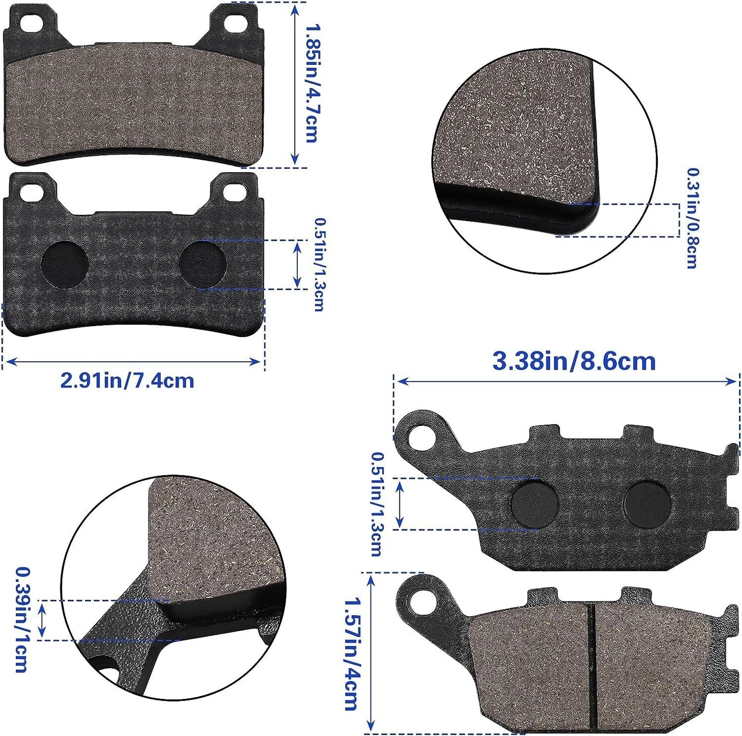 Brake Pads Semi-Metal for Honda CBR600 RR 2003-2006 CBR1000RR Fireblade 20042005