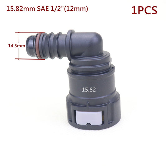 1PCS 90 Deg Elbow 15.82mm Fuel Line Quick Release Connector Nylon Hose ID 1/2