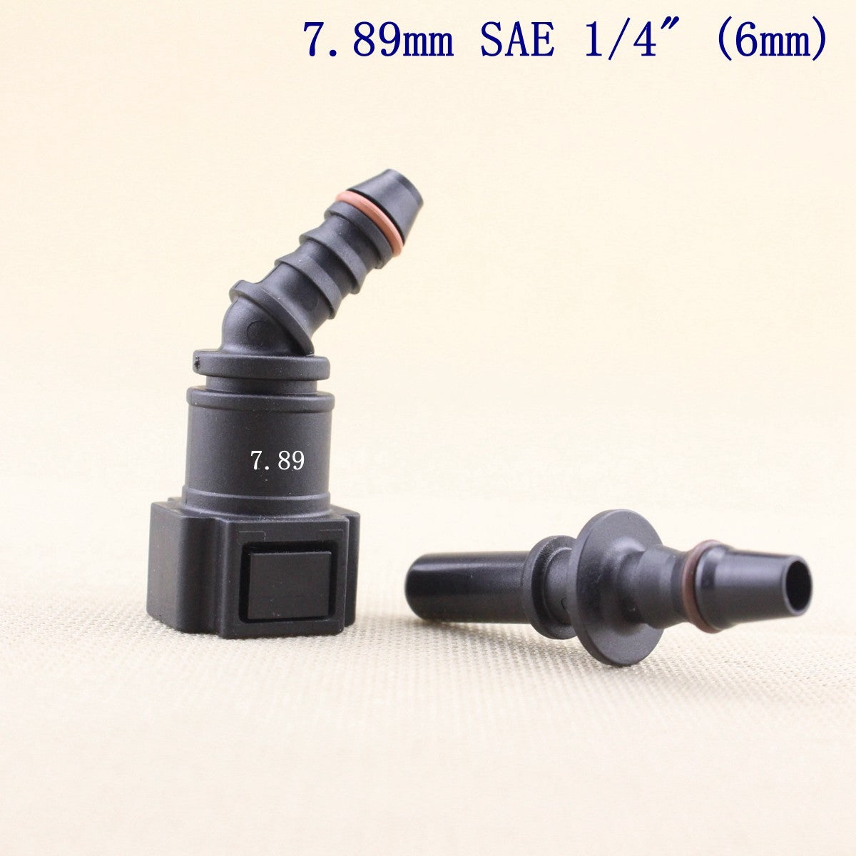 1 set of 7.89 mm SAE 1/4 45 degree fuel line quick-connect release disconnect hose