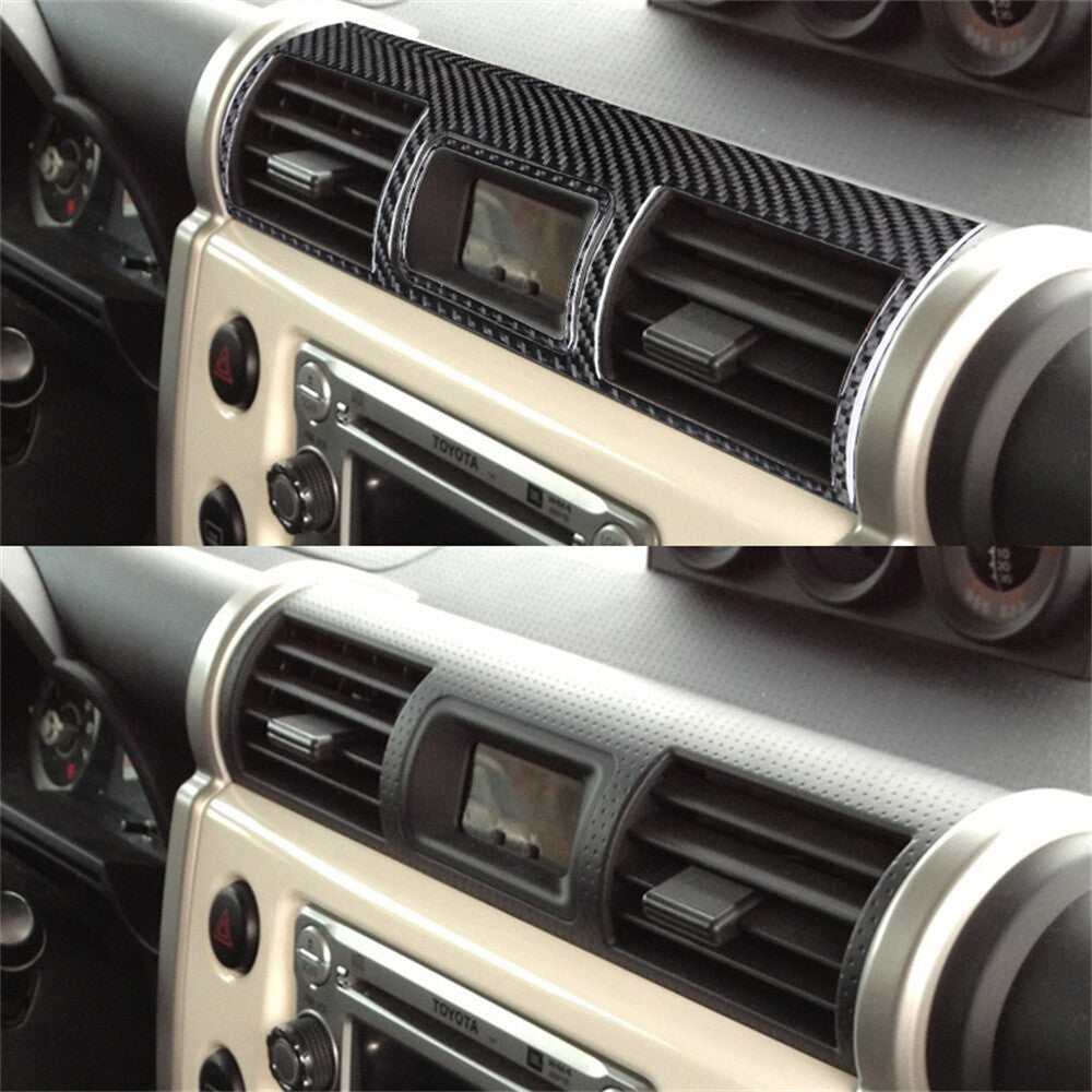 Carbon Fiber Center Air Vent Outlet Panel Trim Fit For Toyot@ FJ Cruiser 2007-21