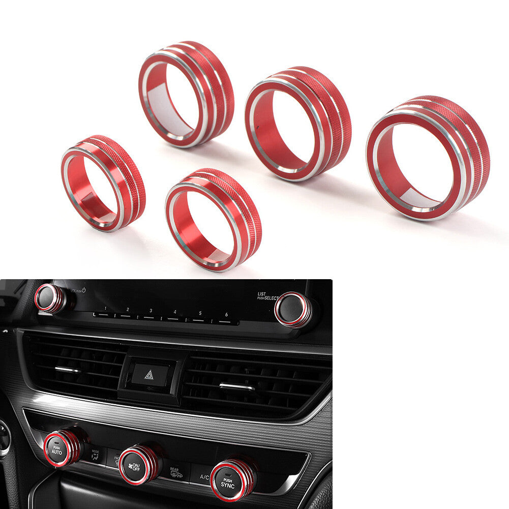 for Honda Accord 10th Generation 2018-22 Control Switch Knob Ring Cover Trim Red