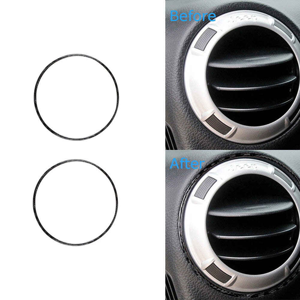 Carbon Fiber Console Air Vent Outlet Cover Trim for Jeep for Wrangler JK 2011-2017
