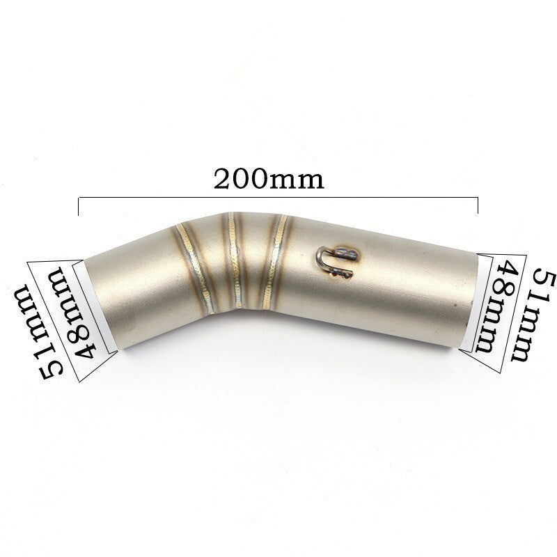 2pcs Slip on Motorcycle Exhaust Mid Link Tube Mid Pipe for Ducati 848 1098 1198