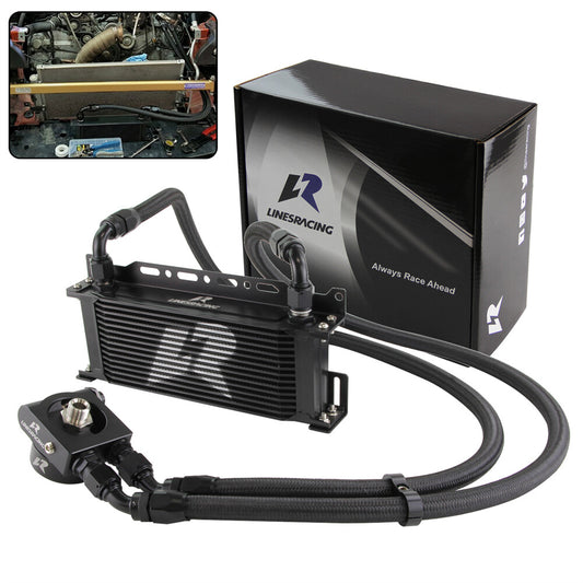 15 Row Oil Cooler Kit Thermostatic for Subaru BRZ for Scion -S FA20 2013+ Black